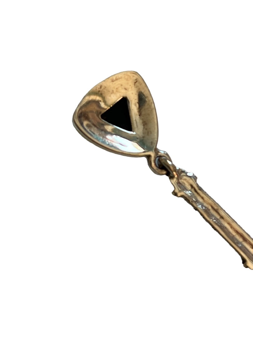 Black Agate and Marcasite Drop Earrings Sterling Silver 925 Stamp