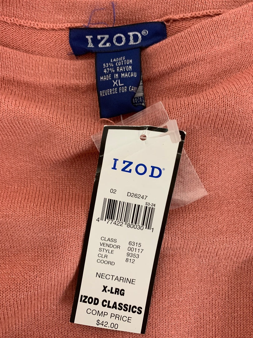 XL Izod Women's New Classics Nectarine Short Sleeve Sweater New 1990s