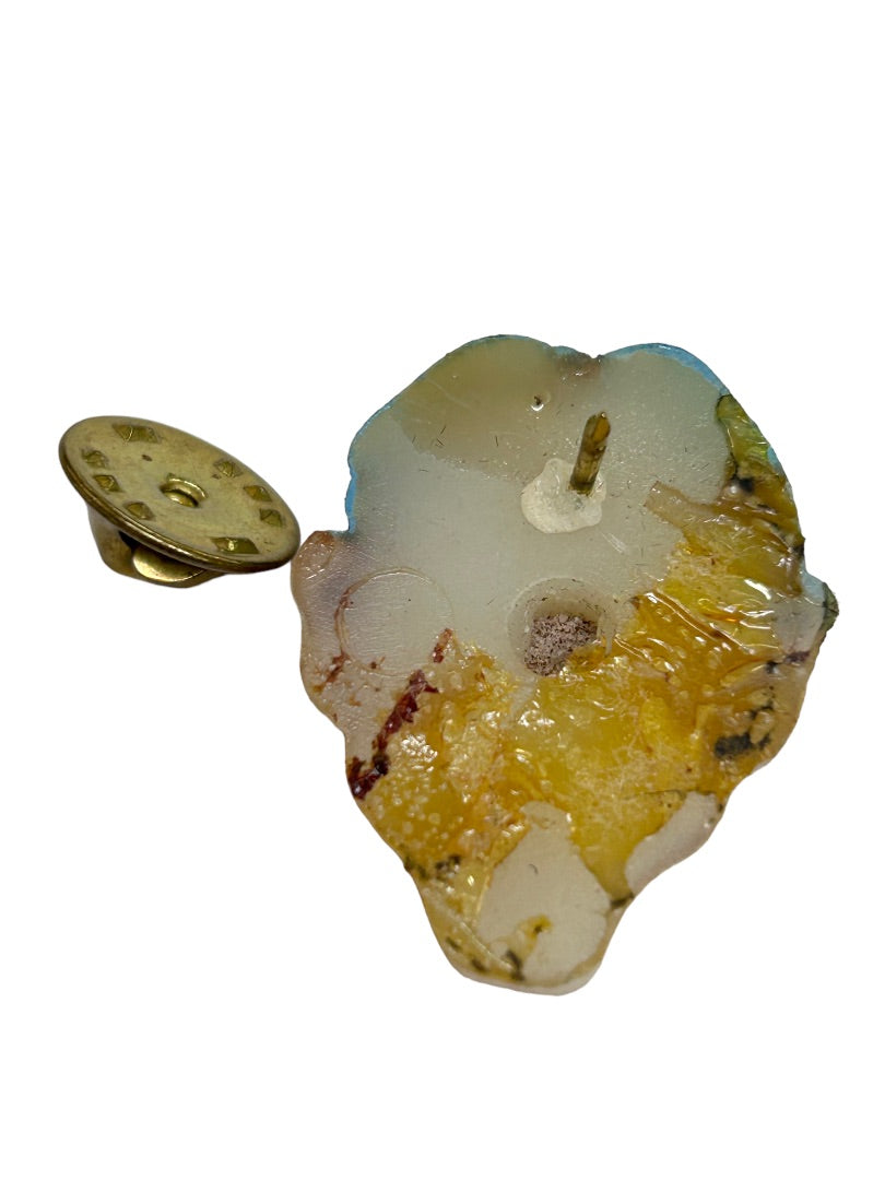 Vintage Resin Lapel Pin Old Man Sticking Tongue Out 1.25"