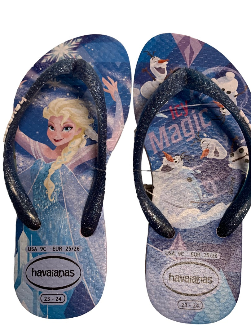 9C Havaianas Children's Frozen Disney Flip Flops New Quiet Lilac
