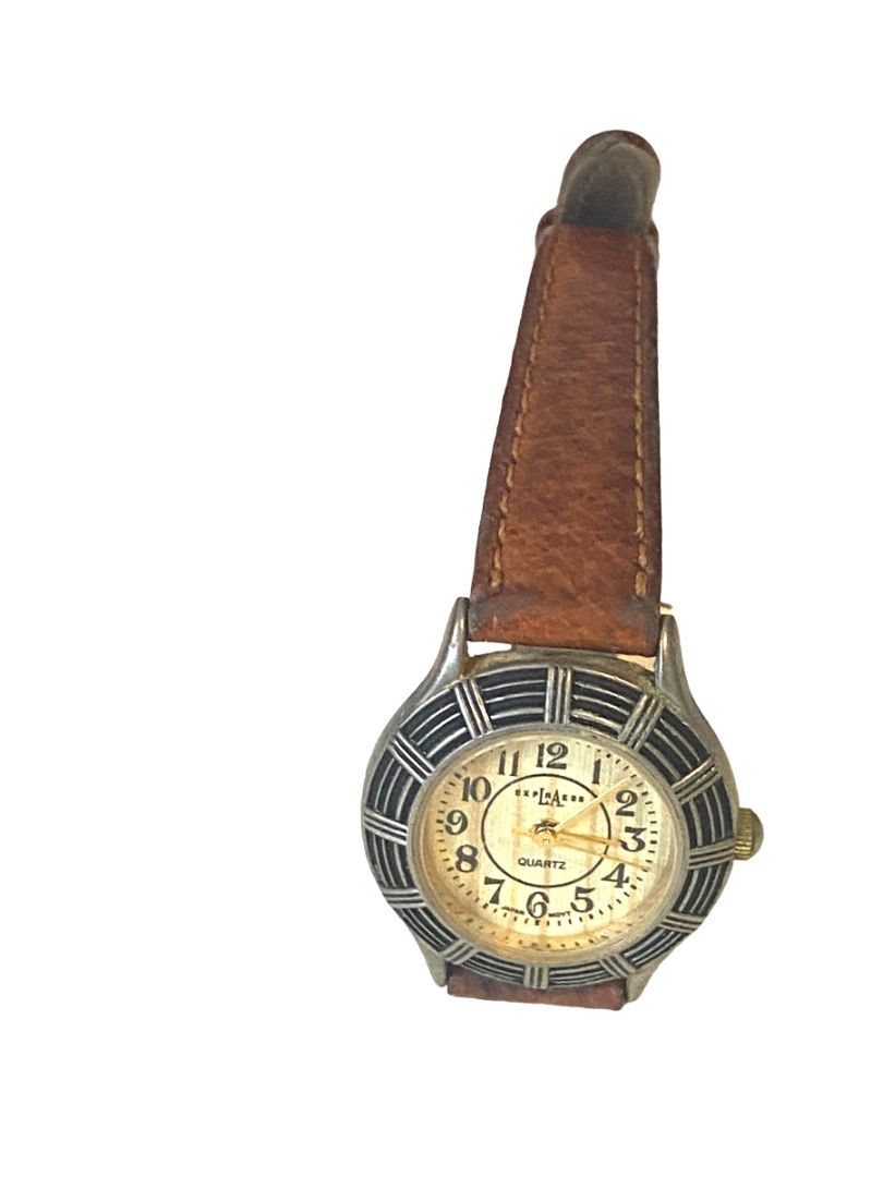 LA Express Women's Leather Band Watch Vintage Works