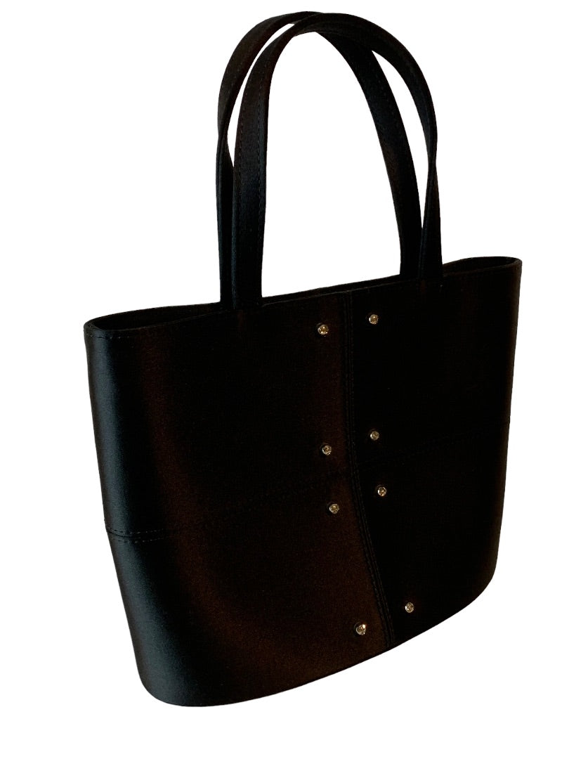 Small Satin Satin Evening Bag Satchel Embellished Free Standing Structured