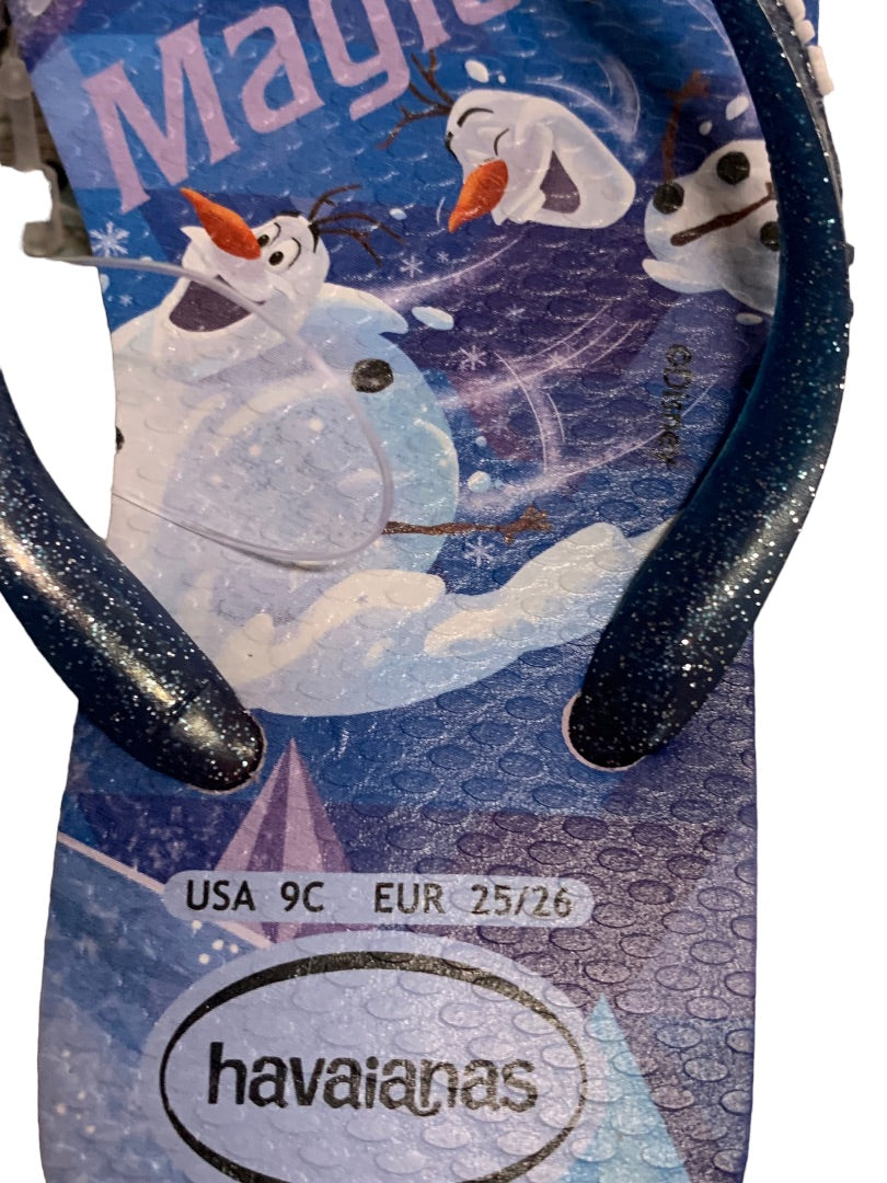 9C Havaianas Children's Frozen Disney Flip Flops New Quiet Lilac