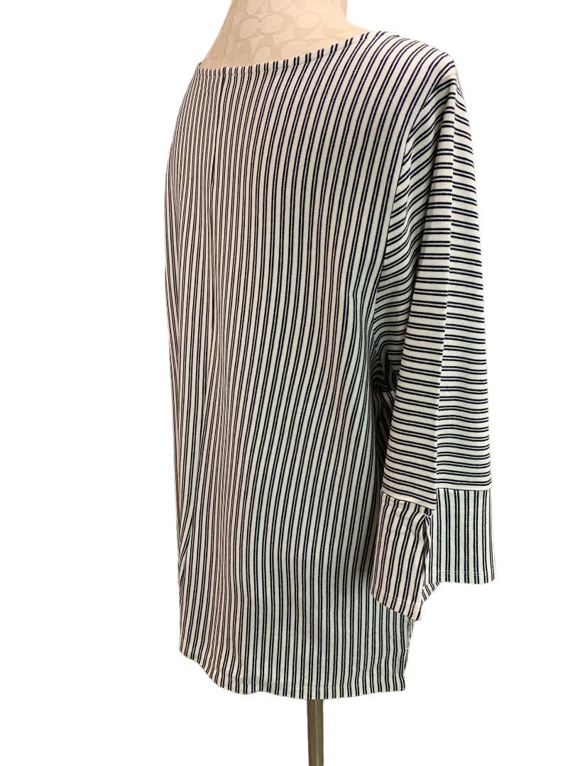 2X Talbots Women's Striped Pullover Flare 3/4 Sleeve Scoop Neck Knit Top