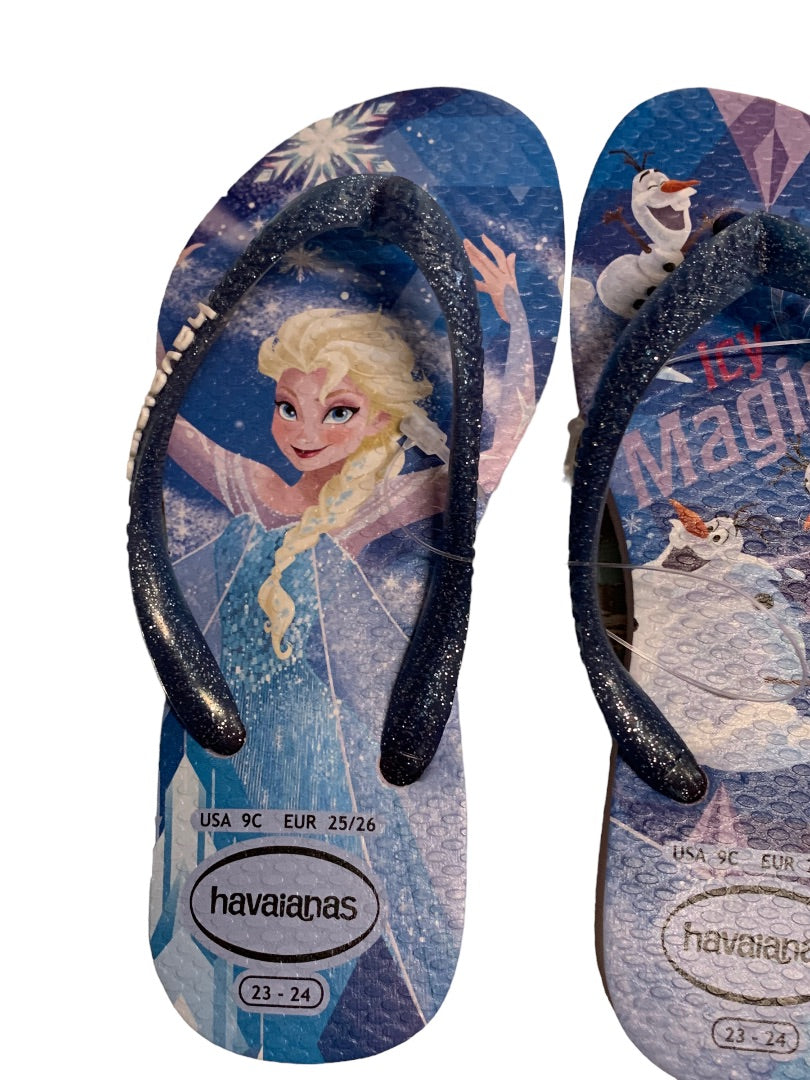9C Havaianas Children's Frozen Disney Flip Flops New Quiet Lilac