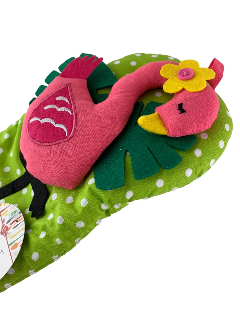 Ritz New Kitchen Friends Decorative Oven Mitt Flamingo Pink Green Polka Dots