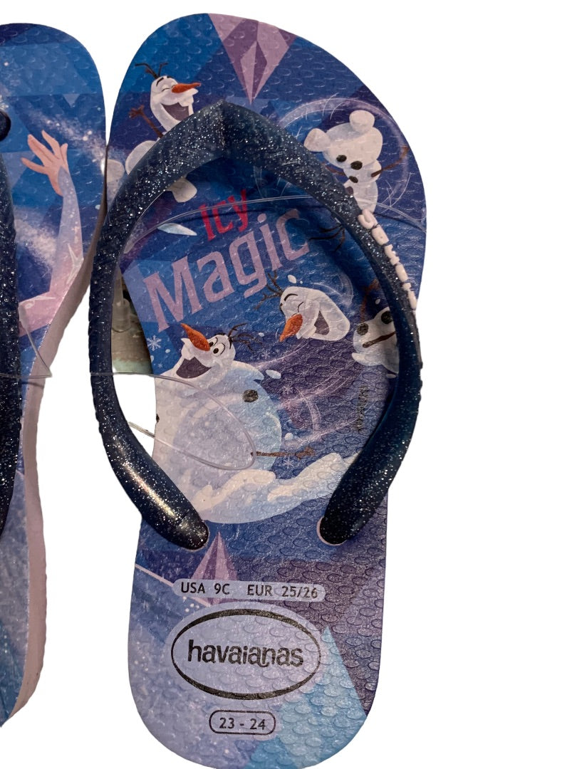 9C Havaianas Children's Frozen Disney Flip Flops New Quiet Lilac