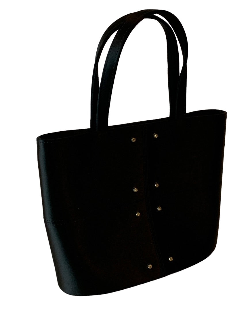 Small Satin Satin Evening Bag Satchel Embellished Free Standing Structured