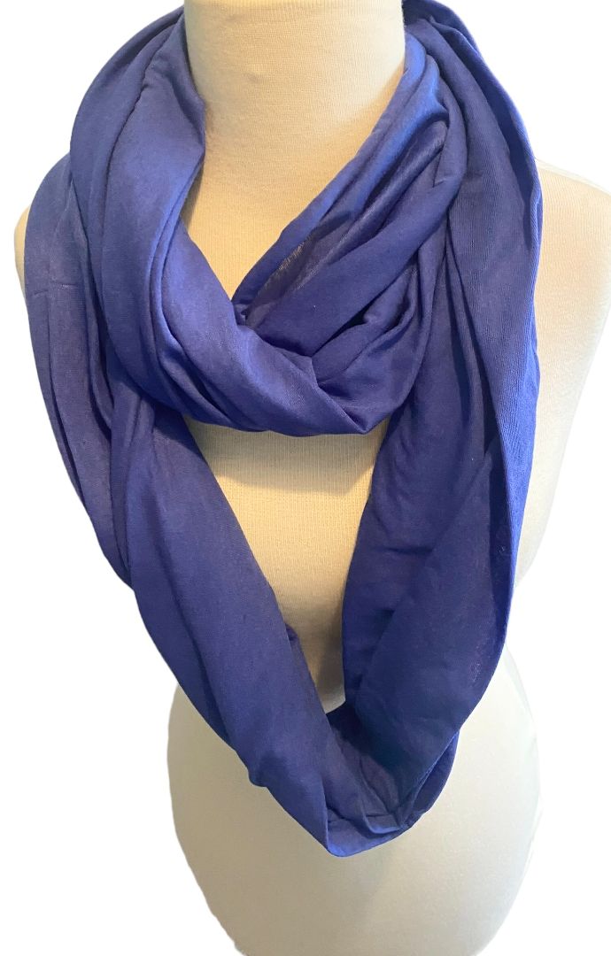 Blue All About Wide Stretch Infinity Scarf