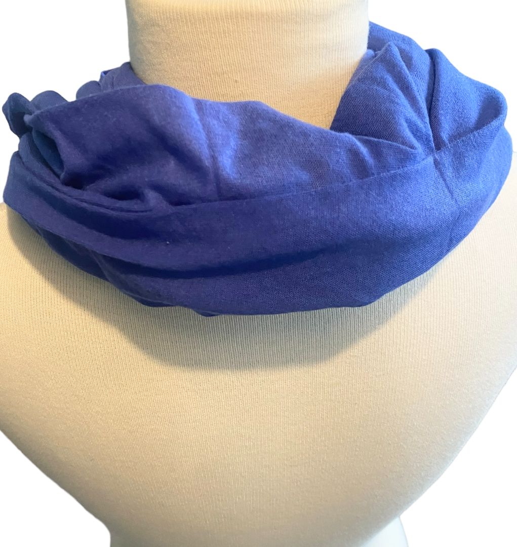Blue All About Wide Stretch Infinity Scarf