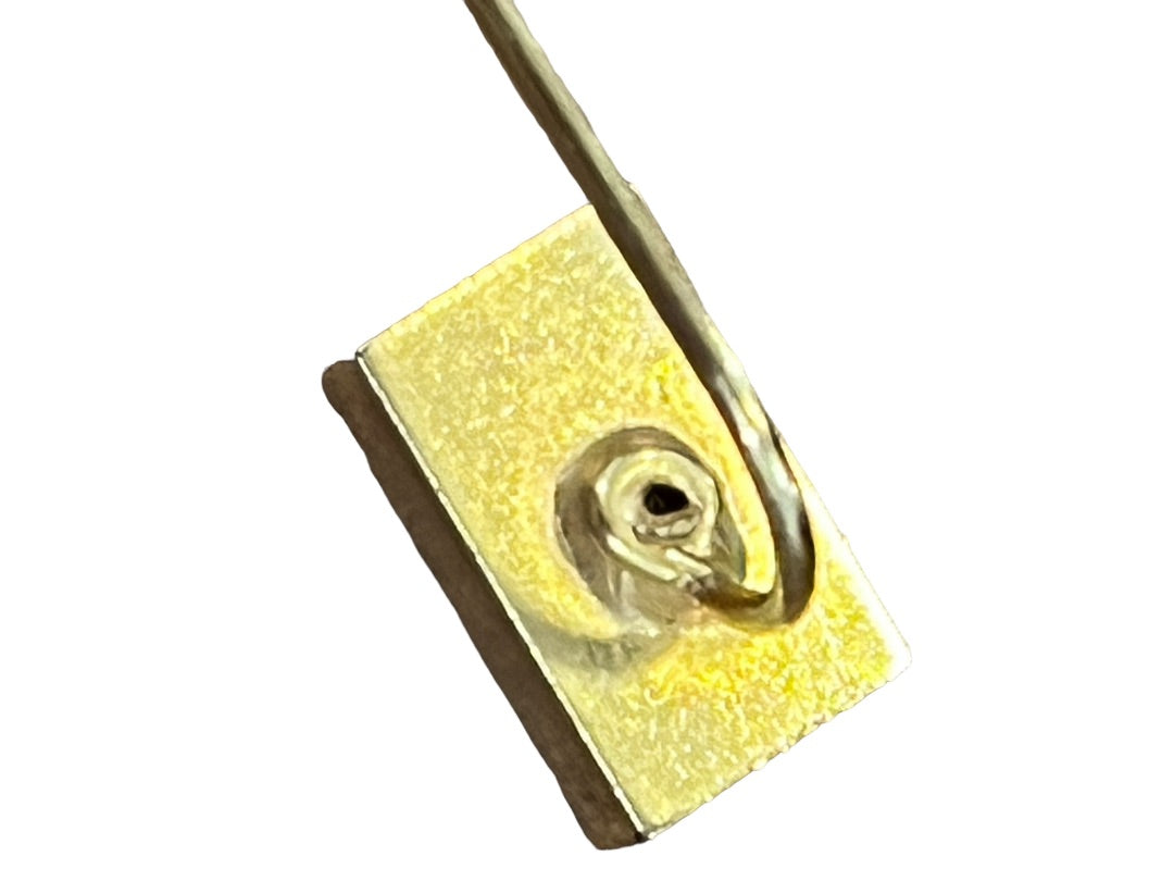 Gold Tone Stick Pin Initial Monogram P Rectangle 2.5" long