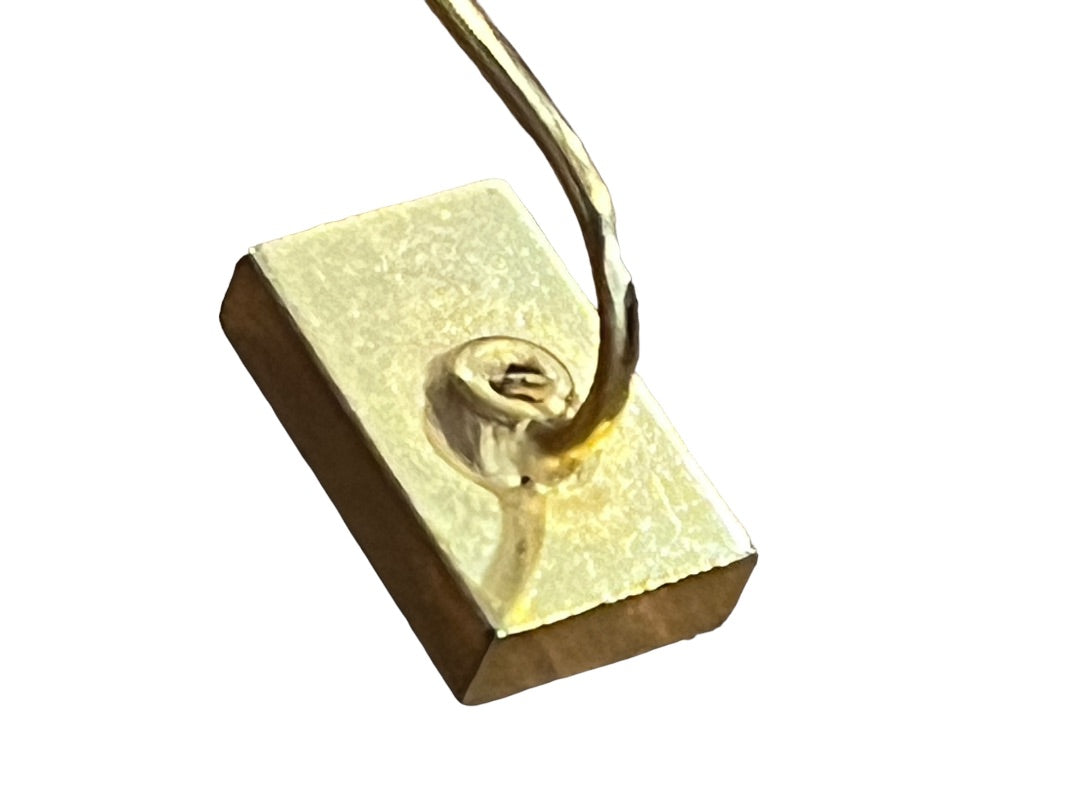 Gold Tone Stick Pin Initial Monogram P Rectangle 2.5" long