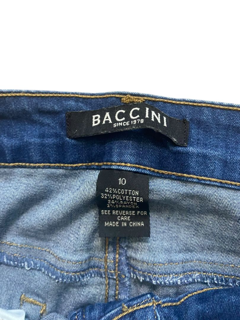 10 Baccini Crop Jeans Wide Leg Split Hem Bow