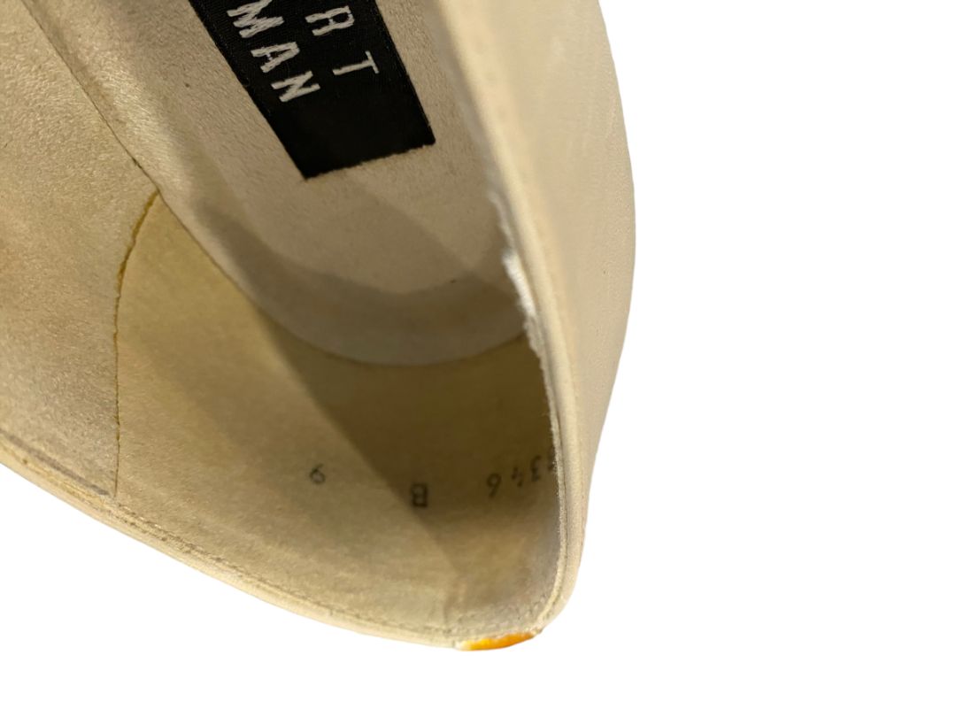 9 B Stuart Weitzman Cream Gold Dress Pumps Croc Embossed Accents