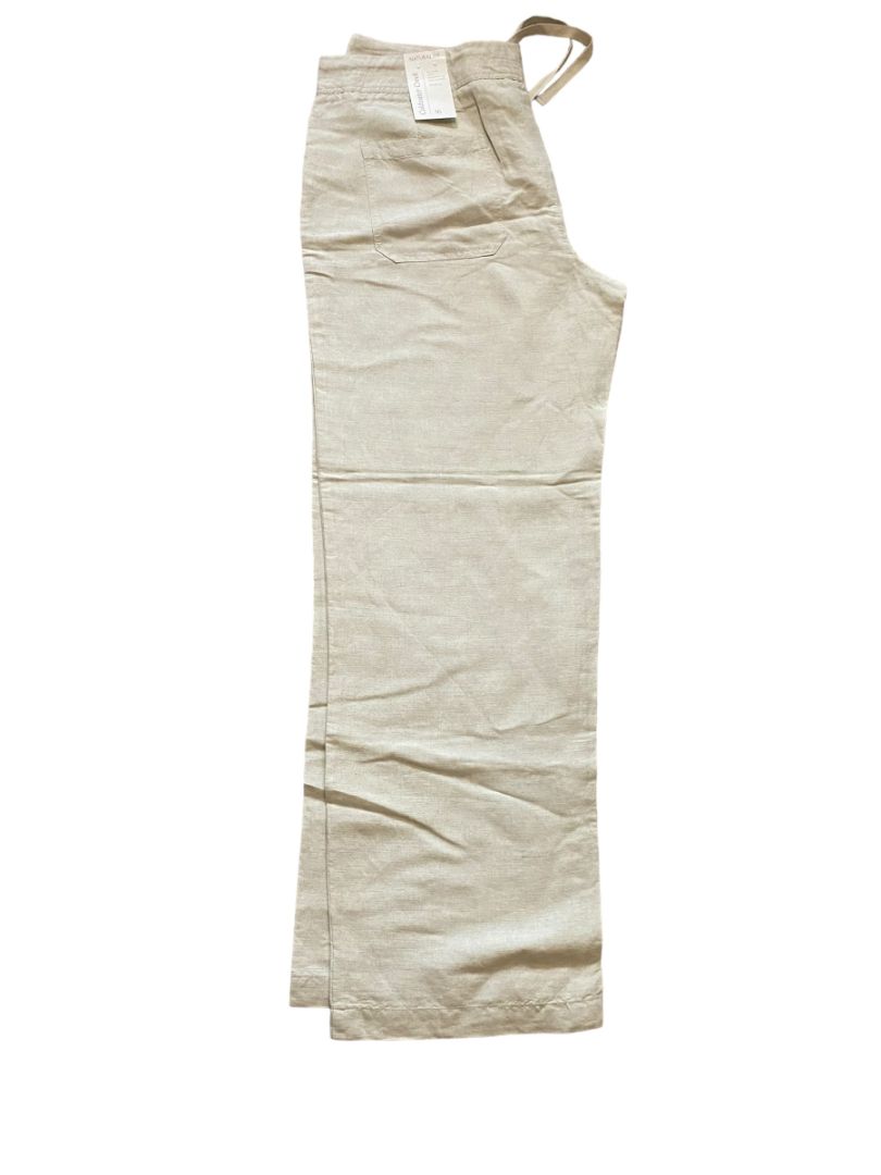 16 Coldwater Creek Natural Linen Rayon Pants NWT Natural Fit