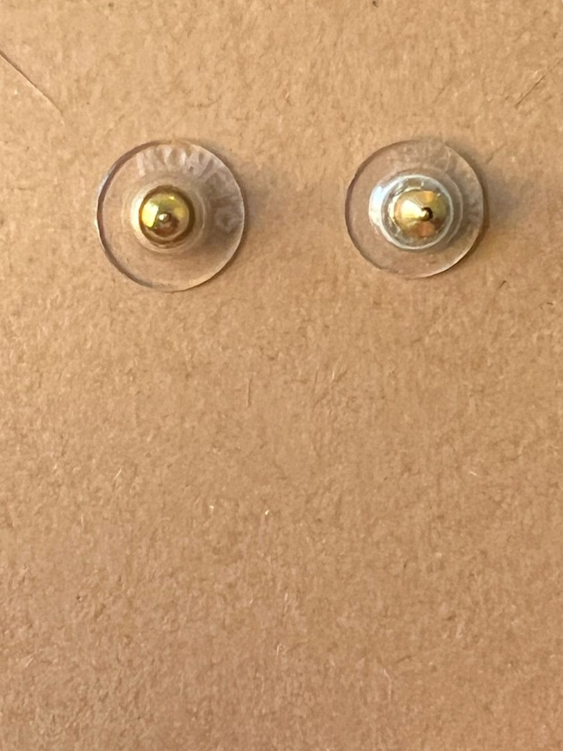 Monet Yellow Rhinestone Stud Earrings Bright Sparkly