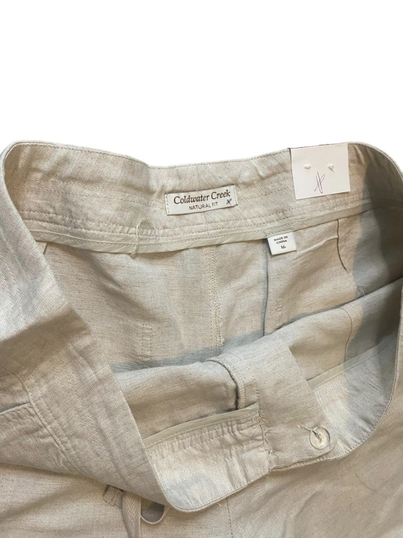 16 Coldwater Creek Natural Linen Rayon Pants NWT Natural Fit