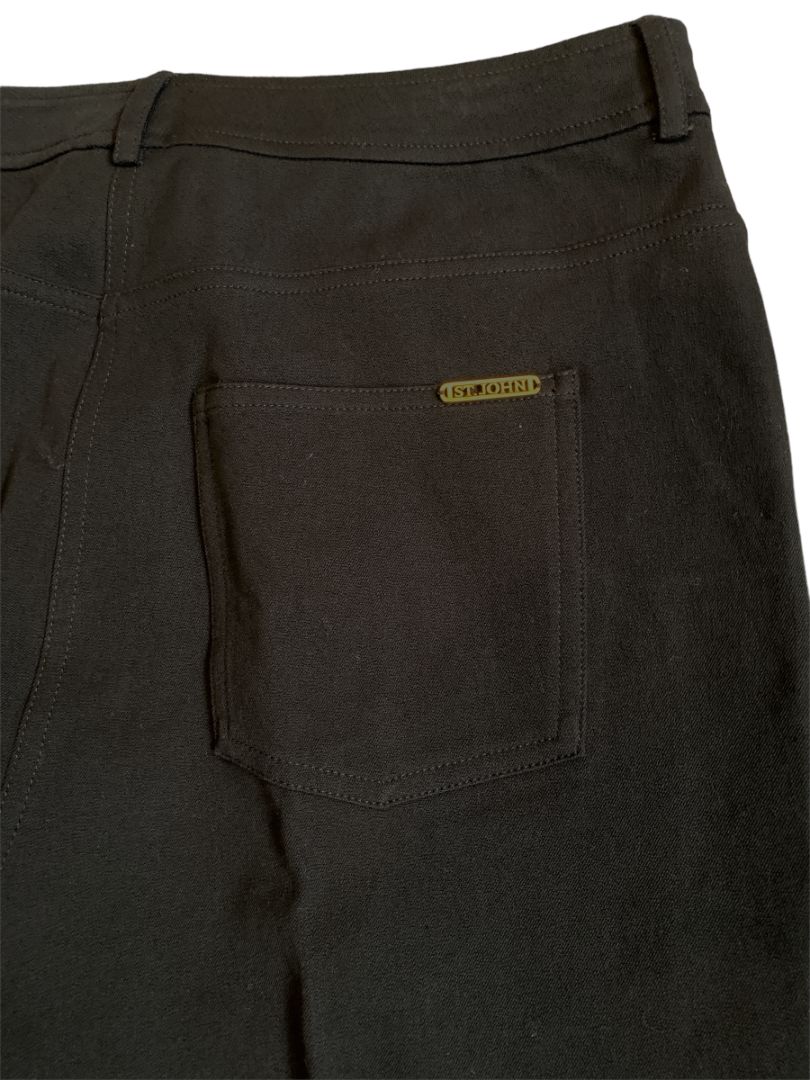 12 St. John Brown Straight Leg Dress Pants Pockets