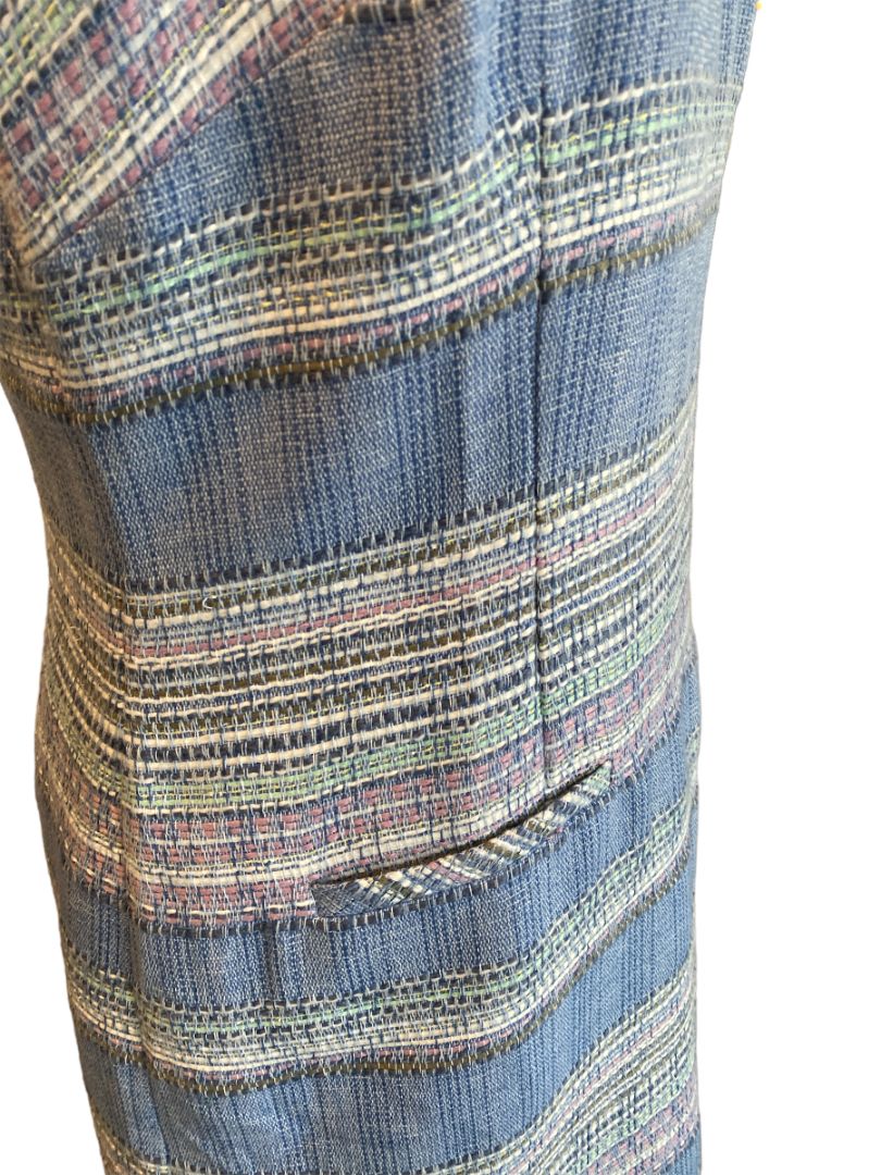 6 Talbots Sleeveless Pastel Striped Tweed Sheath Dress