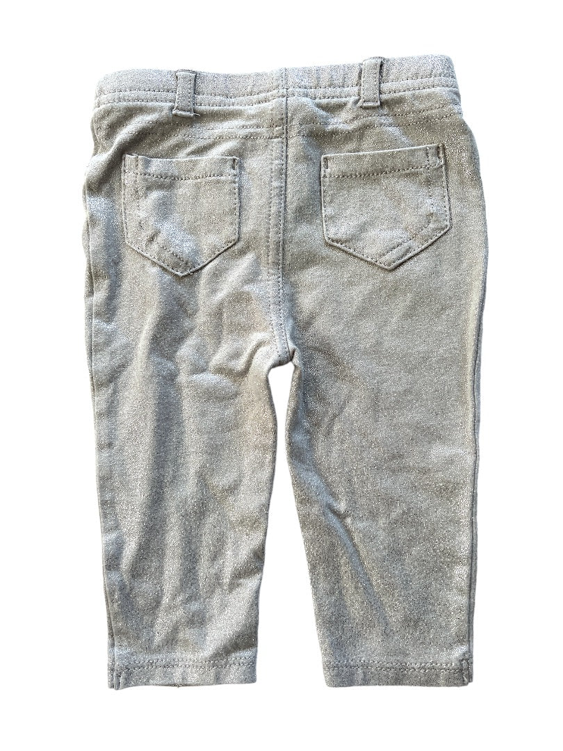 3-6 Month Garanimals Silver Sparkle Jeans Pants