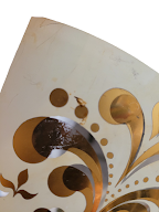 Anchor Hocking Glass Chip Bowl Fleur-de-lis 22kt Gold MCM Vintage