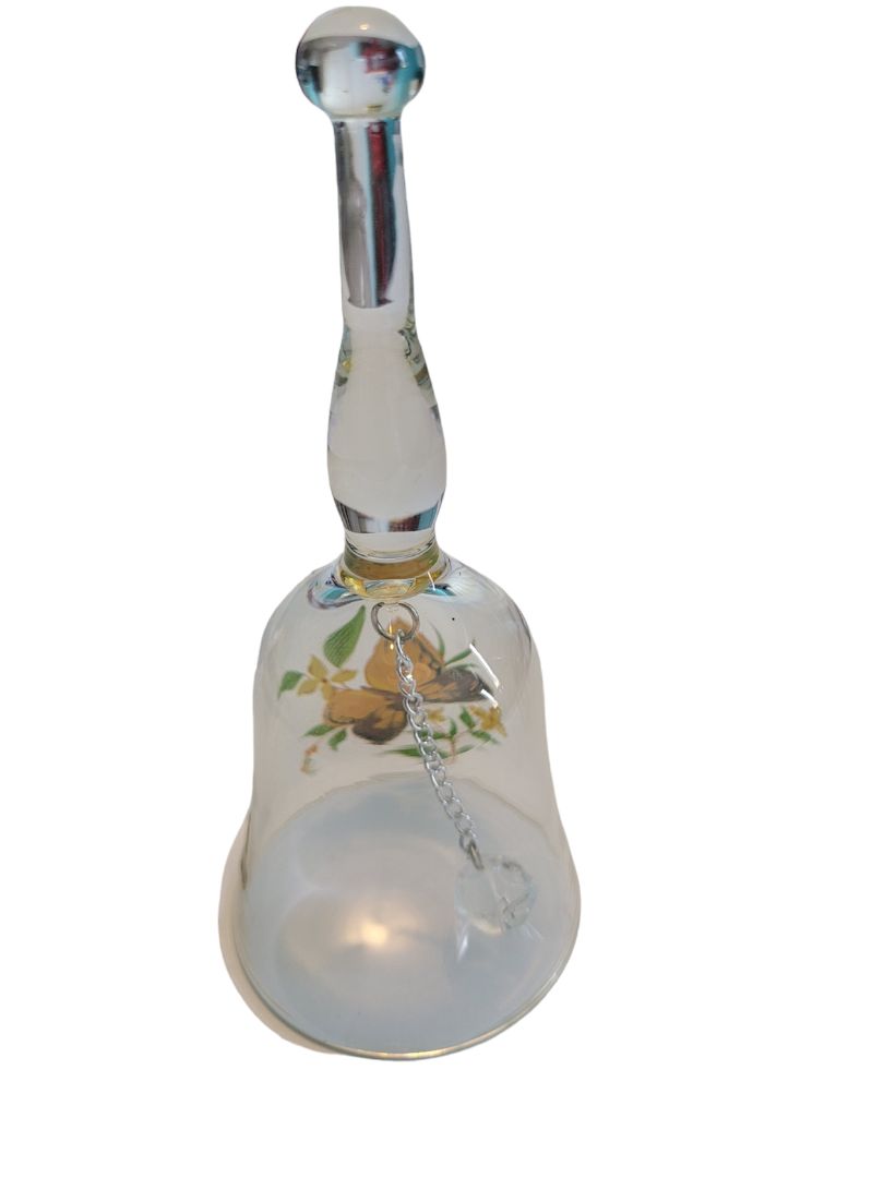 West Virginia Glass Butterfly Hand Bell Dinner Flowers