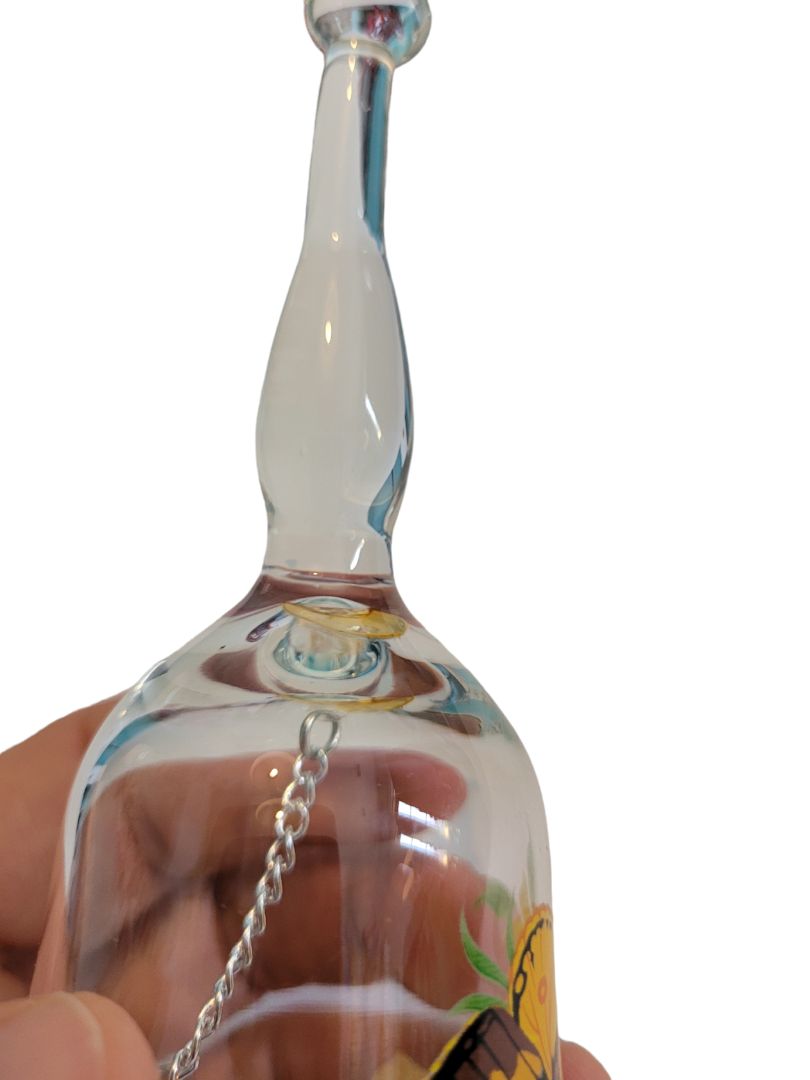 West Virginia Glass Butterfly Hand Bell Dinner Flowers