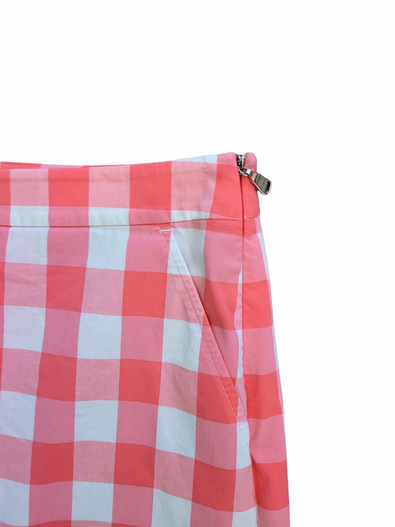 2 Polo Golf Pink White Checked Golf Skort Side Zip