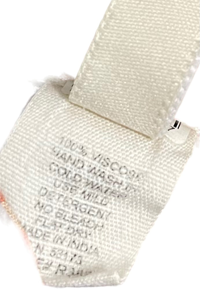 XS Raga Congo Women's Brown Multi Print Tie Front Crop Top Long Sleeve Blouse