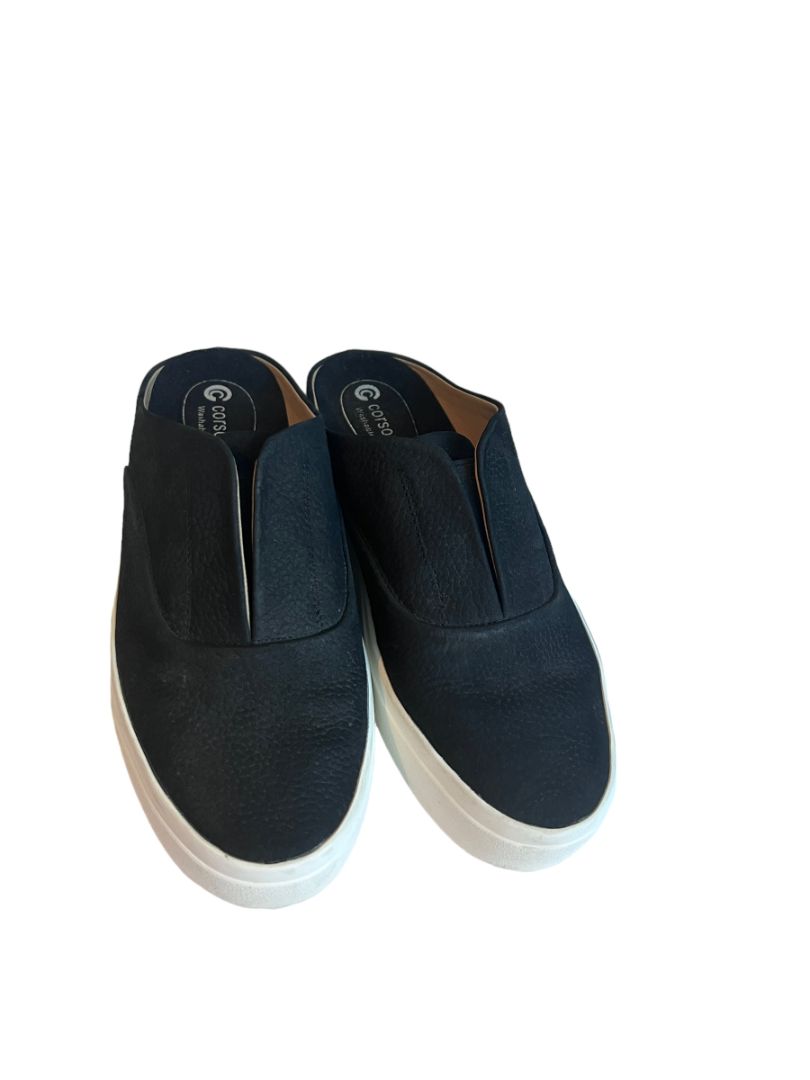 8 Corso Como Womens Trena Embossed Leather Mule Slip On Shoe Sneakers Platform