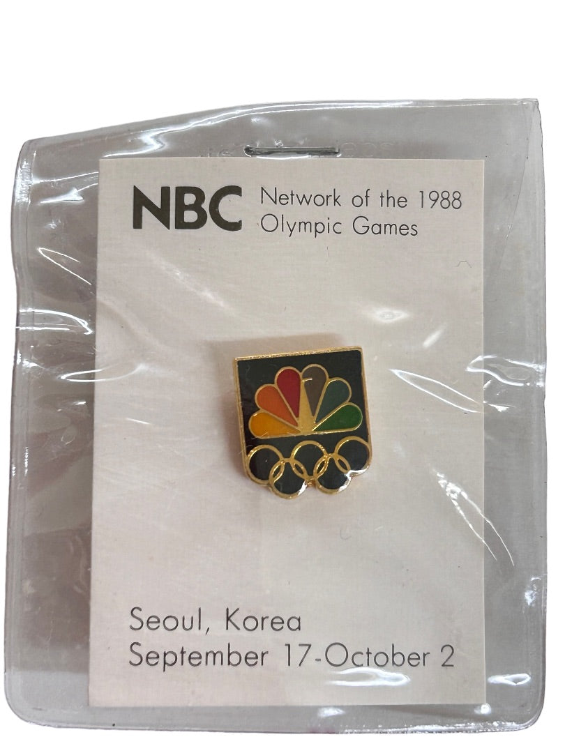NBC 1988 Olympic Logo Lapel Pin Seoul Korea Sept 17-Oct 2