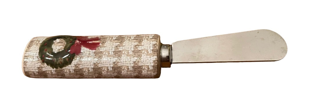 St. Nicholas Square Snow Valley Tray & 5 1/4" Spreading Knife 16"L x 5 1/2"W x 1 1/4"T