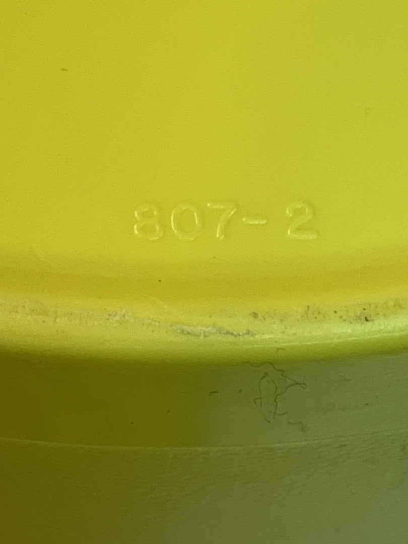 Vintage Tupperware Yellow Canister 807-2 Starburst Lid 808-13 7.5"h x 6.5"d