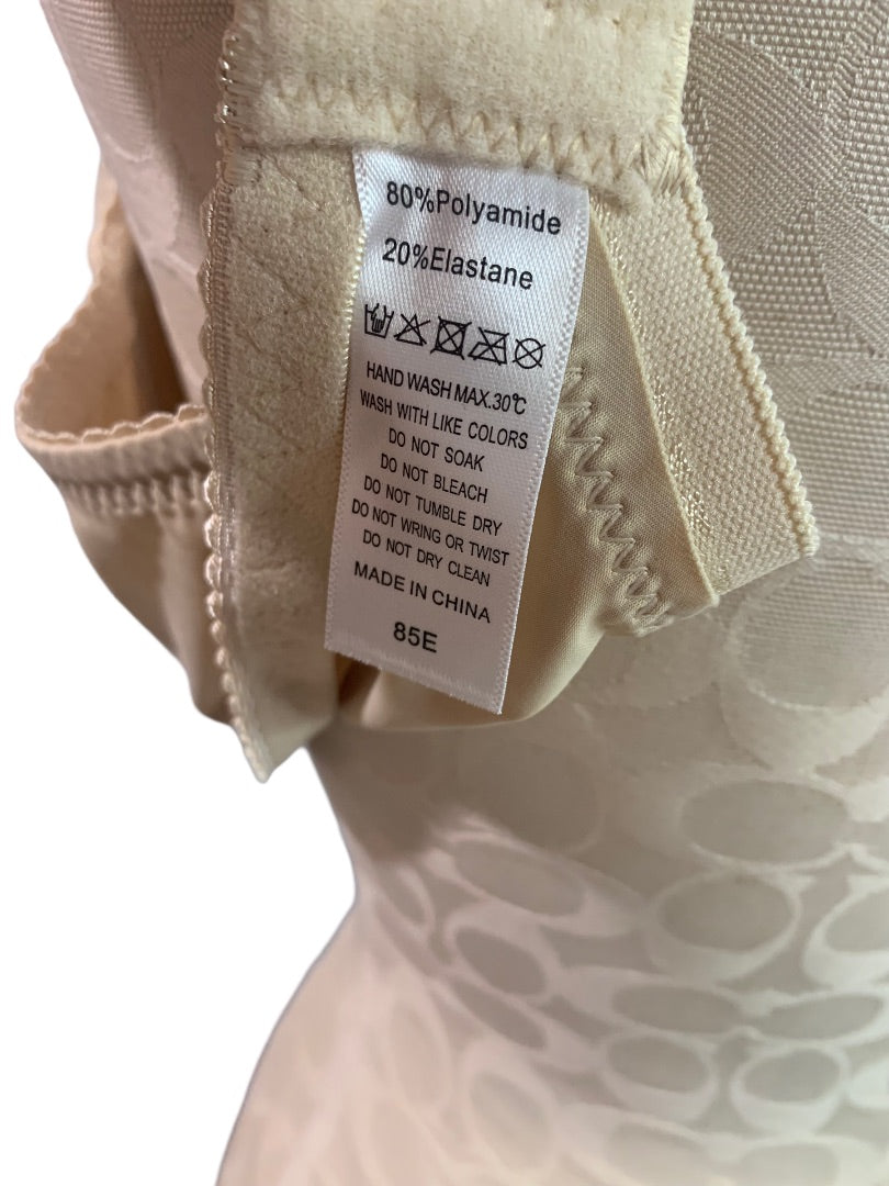 38DD Light Beige Women's New Underwire Push Up Bra Lace Trim