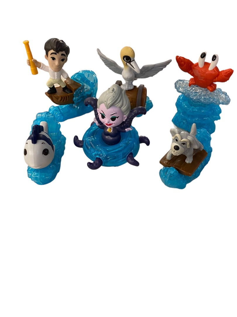 McDonalds Disney The Little Mermaid Set of 6 Rolling Toys