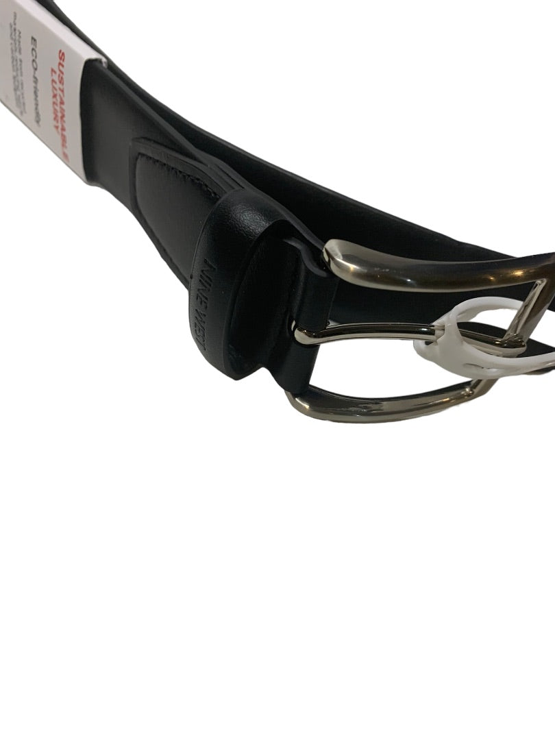 XL 42-44 Nine West Mens New Black Vegan Leather Belt 1.25" Width