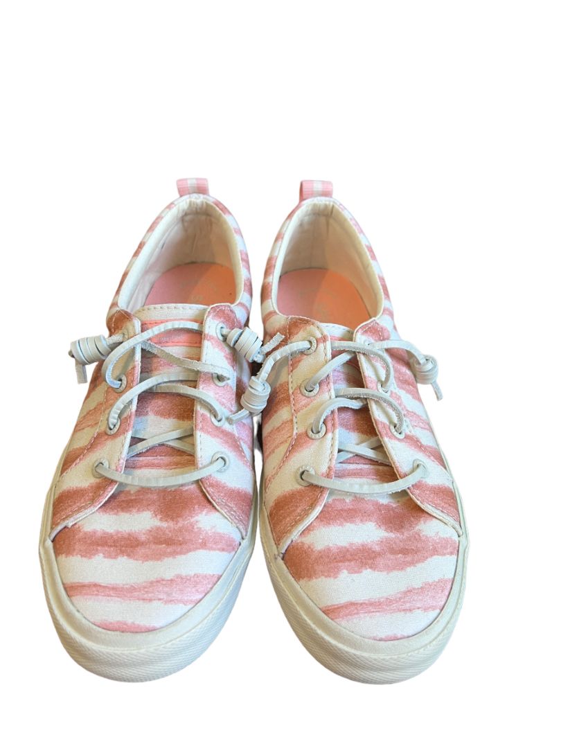 8.5 NWOB Sperry Lounge Away 2 Tye Dye Sneakers Peach Orange White STS87260
