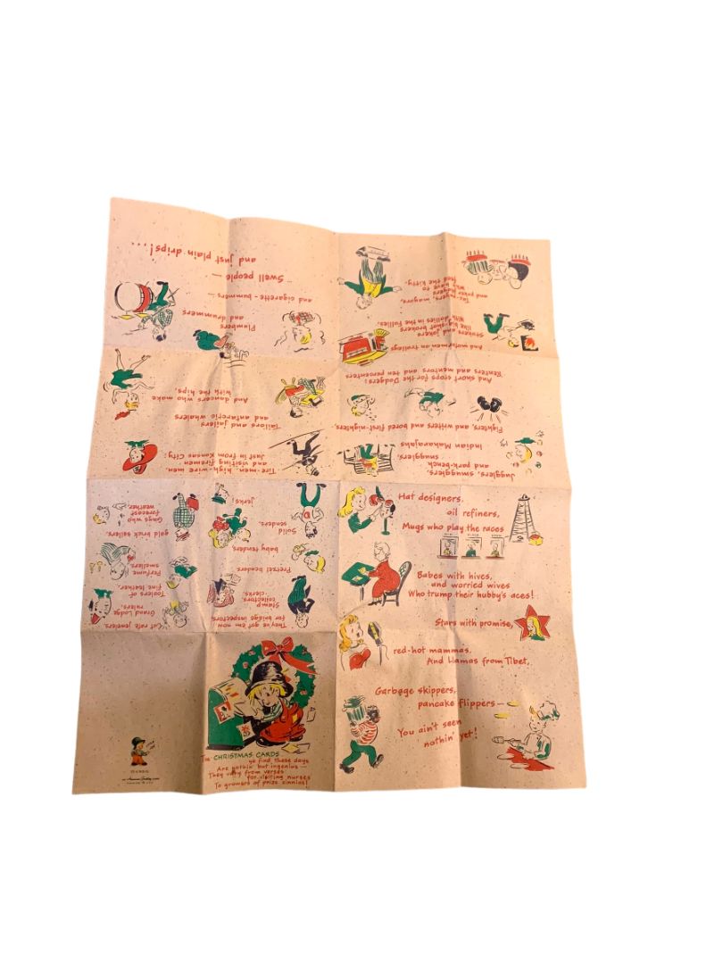 Vintage American Greeting Little Joe Christmas Card Unfolding Large 9315 Cleveland