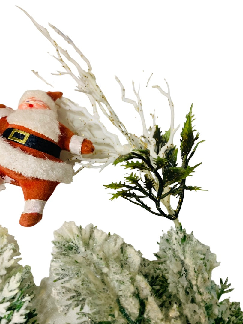 Midcentury Holiday Christmas Decor Santa Mouse Trees Plastic Deer Kitshy Craft