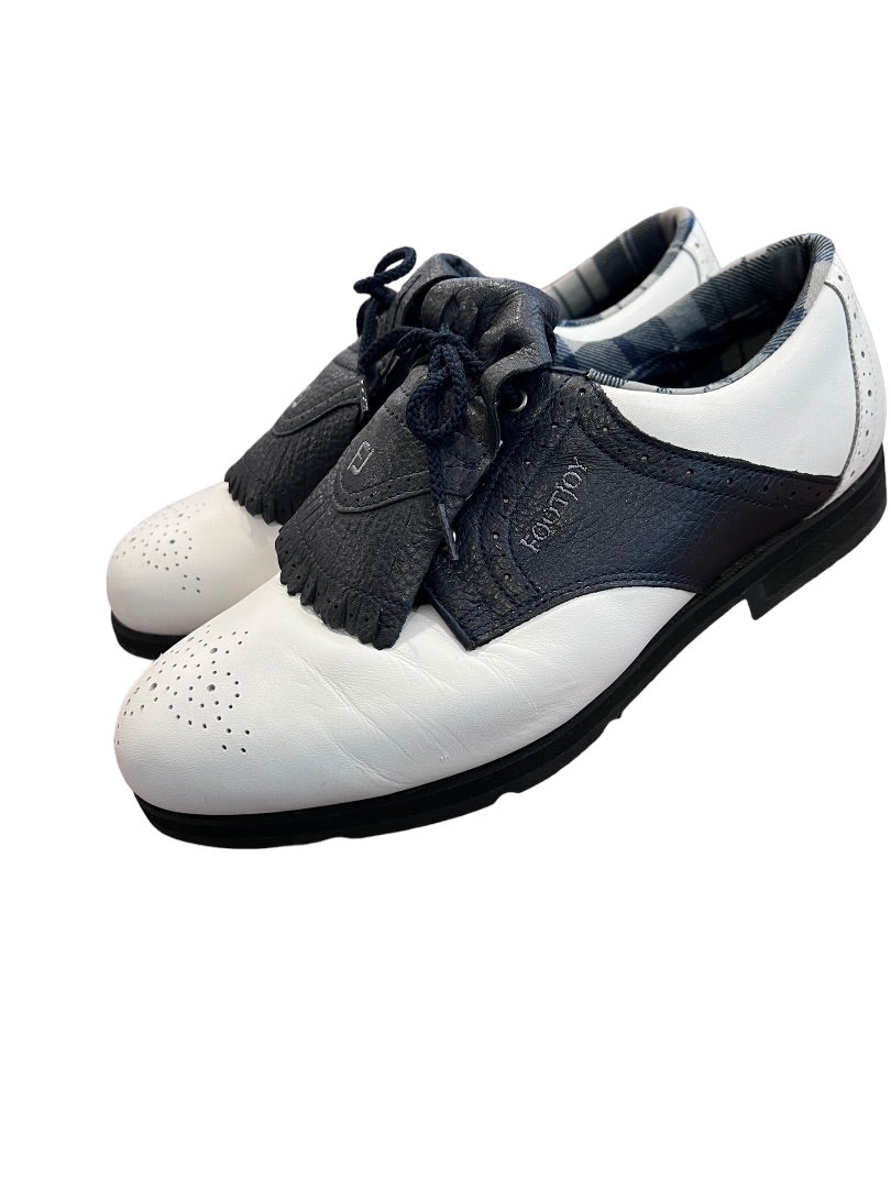 8.5W Women's Classic FootJoy Golf Shoes Lace Up Black White