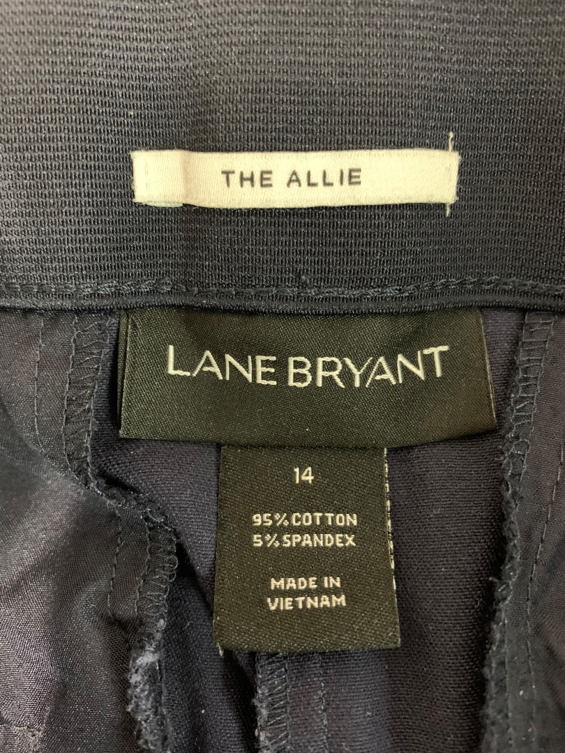 Size 14 Lane Bryant Womens Navy Blue Pants The Alllie Crop 24" Inseam