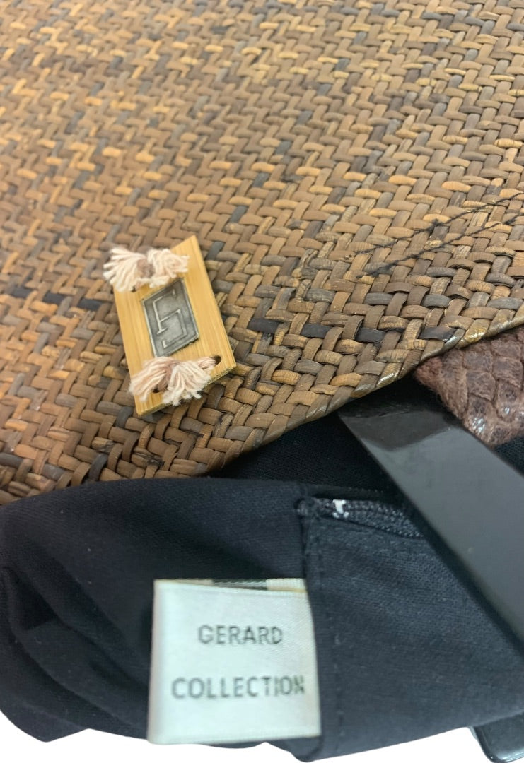 Gerard Collection Woven Wicker Handbag Tote Acrylic Handle