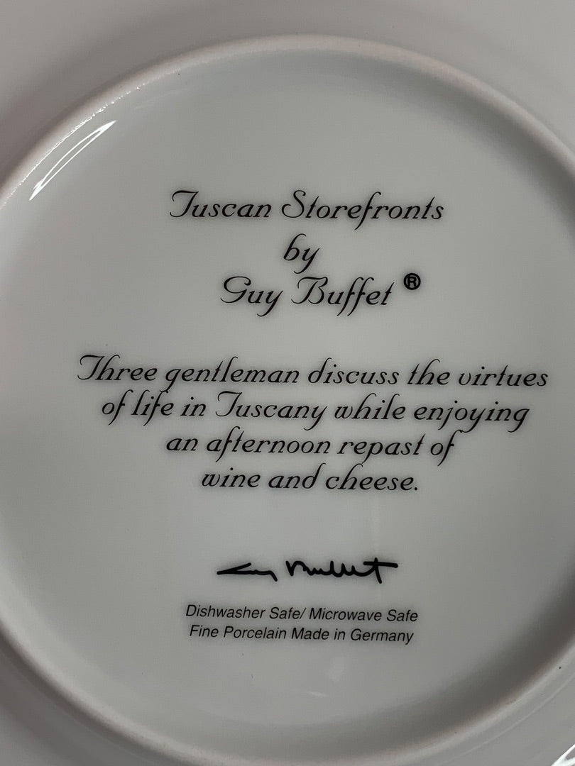 Guy Buffet Tuscan Storefronts Salad Plate Gentleman Repast 8 Inch