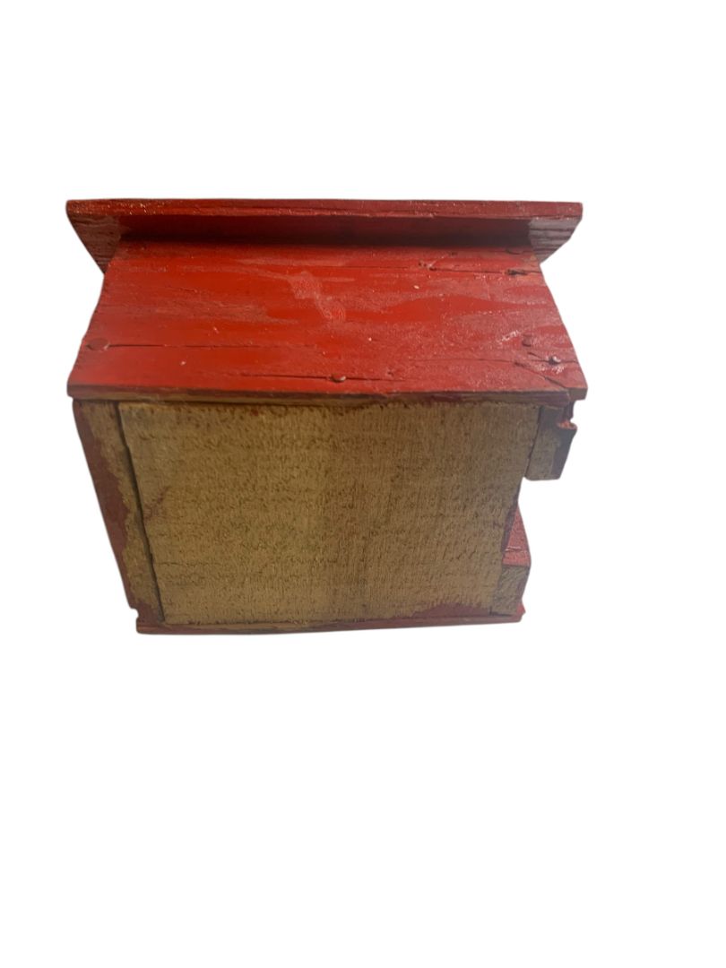 Vintage Primitive Wooden Farmhouse Miniature Coop 1940s Red