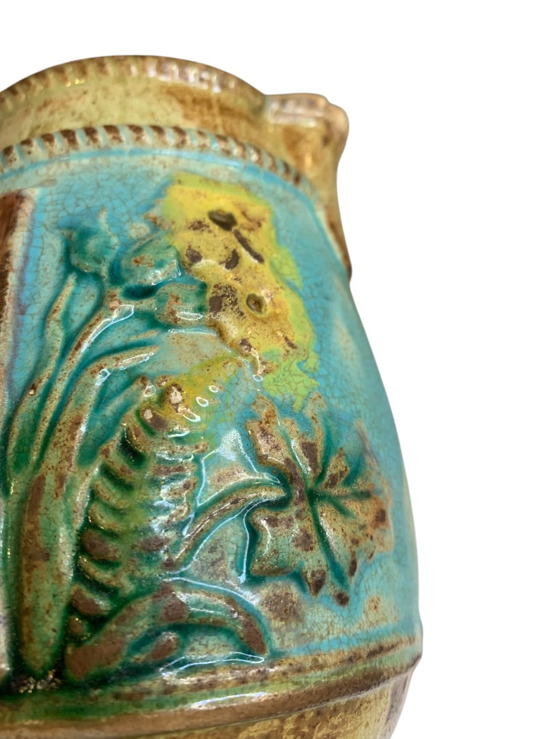 Antique Majolica Fielding circa 1882 Duck Barrel Flower 5.25 Inch