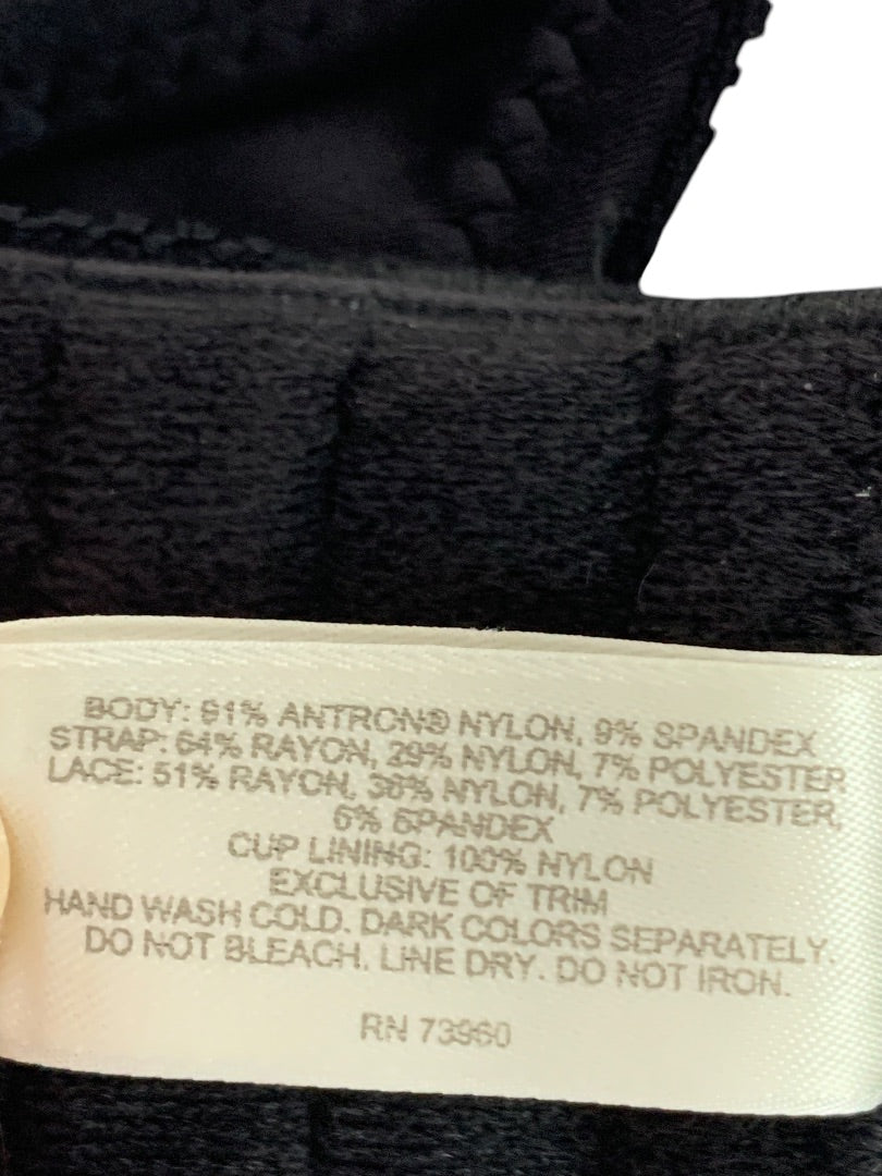 40DD Avenue Body Womens Black Wire Free Bra Lace Unlined