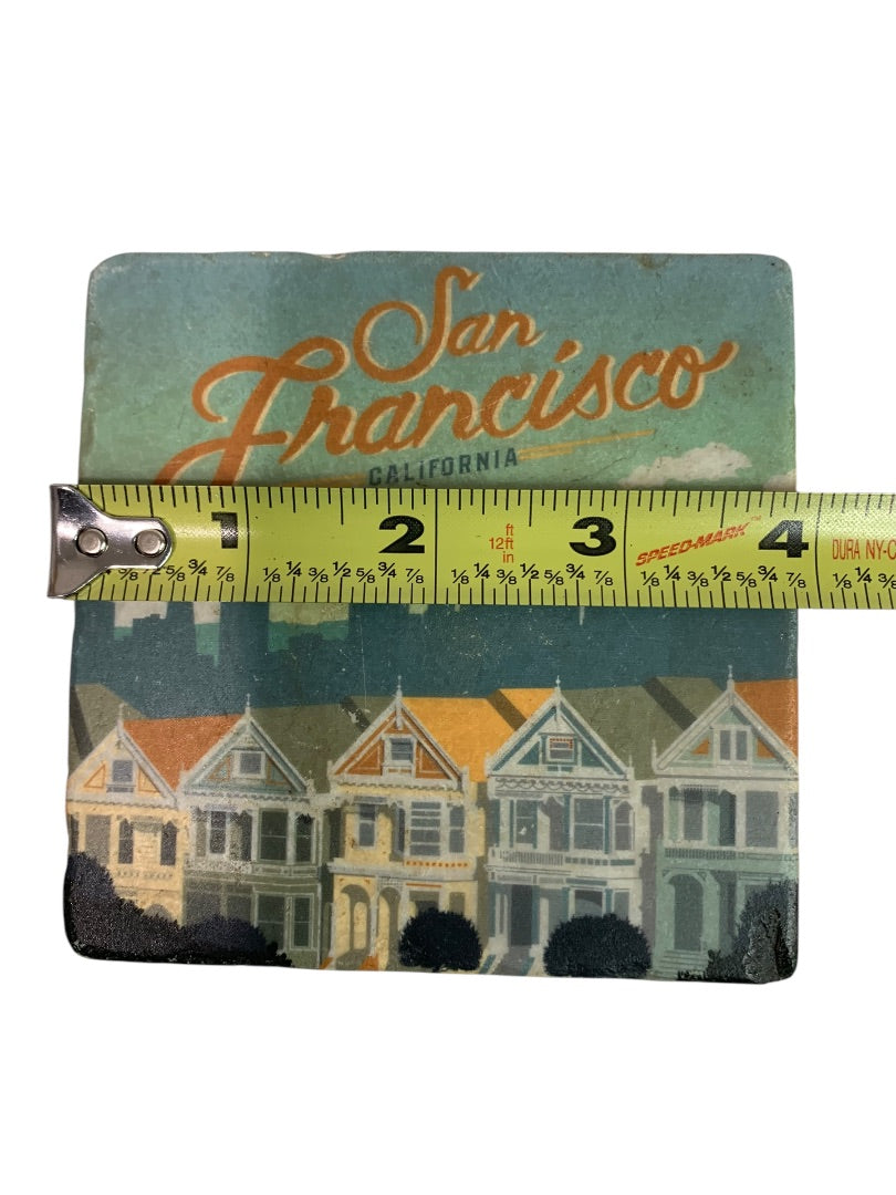 San Francisco Tile Cork Backed Souvenir Drink Coaster 4 Inch