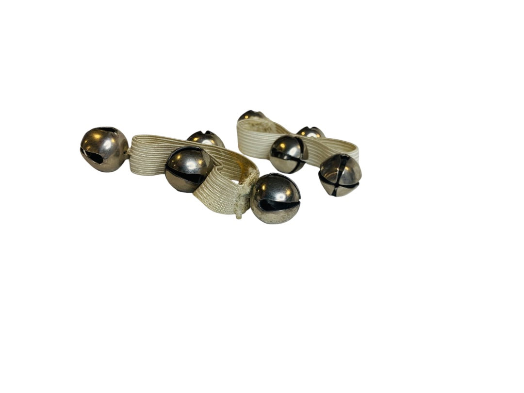 Set of 2 Child Vintage Jingle Bell Elastic Bracelets Costume Handmade Angel