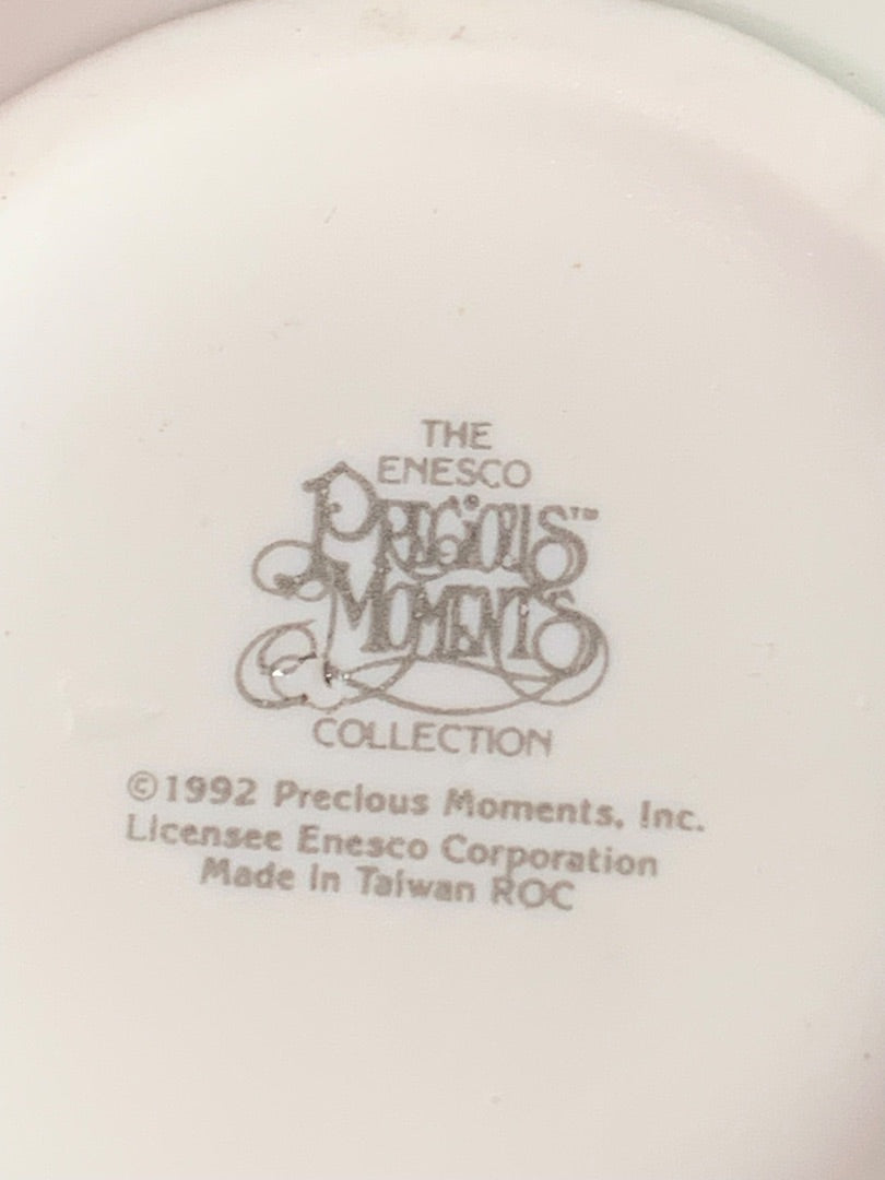 Precious Moments 1992 Decorative Pitcher and Saucer Kitten 3.5 Inch