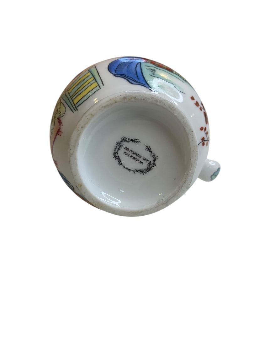 1980s Frankin Mint Fine Porcelain Collection Lidded Teapot 6 Inch